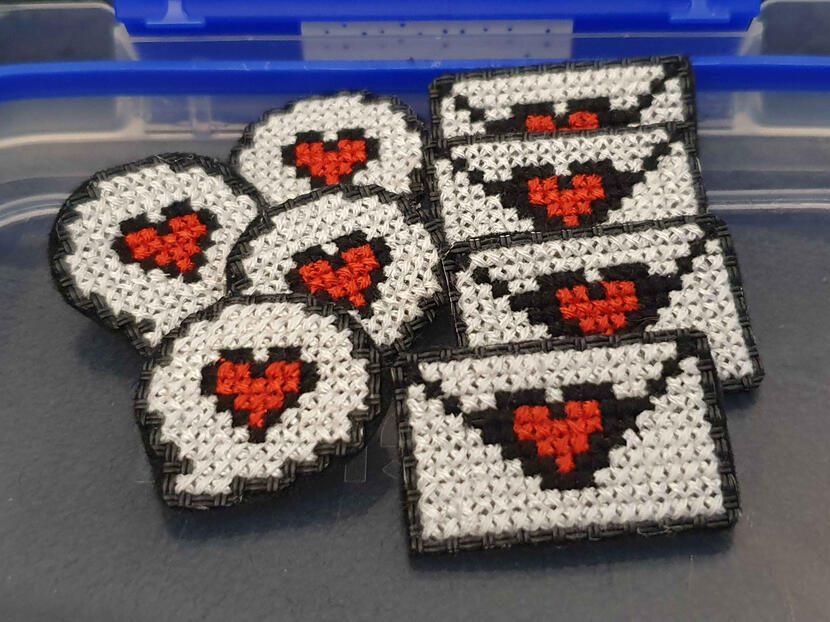 Heart themed broach pins